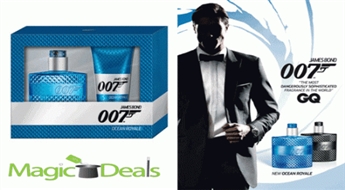 Var izņemt uzreiz! Komplekts James Bond Ocean Royal EDT 30ml+ 50ml pēc skūšanās balzāms.