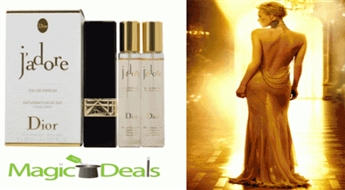 Komplekts Christian Dior Jadore Purse Spray: EDP 20ml refillable + 2 x 20ml EDP refills(kopā 60ml).
