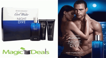 Komplekts Davidoff Cool Water Night Dive EDT 125ml+ 75ml dušas želeja+ 75ml pēc skūšanās balzāms.
