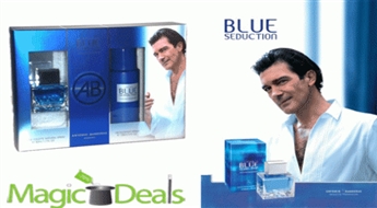 Komplekts Antonio Banderas Blue Seduction men EDT 50ml+ 150ml dezodorants.