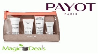 Var izņemt uzreiz! Komplekts Payot: Creme Lavante 25ml+ Gommage amande 8ml+ Techni liss first 15ml+ Lait micellaire Demaquillant 30ml+ kosmētikas maciņš.