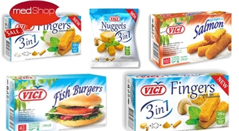 VICI: Zivju pirkstiņi ar Mozarella sieru, Baravikām un sieru vai zivju burgeri