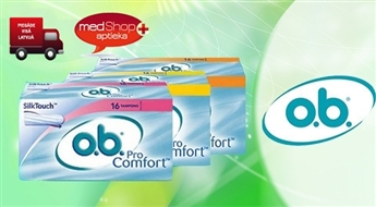 ТРИ упаковки тампонов o.b. ProComfort Silk Touch (MINI, NORMAL или SUPER PLUS) всего за 3,5 Ls.