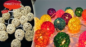 Световые гирлянды Rattan Balls с 20 шариками
