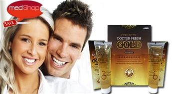 Zobu pasta Doctor Fresh Gold ar zeltu 2x 200 g skaistam un veselīgam smaidam