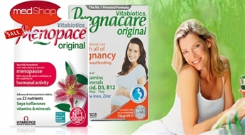 Vitabiotics: витамины MENOPACE или PREGNACARE для здоровья женшины (30 таблеток)