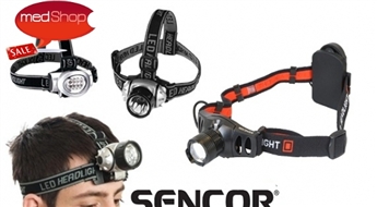 SENCOR: мощный светодиодный фонарик на голову (3 модели)