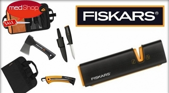 Набор инструмента (топор туристический X5, нож, пила садовая SW73) FISKARS или Точилка для топоров и ножей