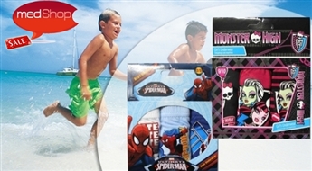 Monster High un SpiderMan kokvilnas biksīšu komplekti bērniem.