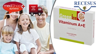 Greenice A+E vitaminum N30 для хорошего зрения, сияющей кожи и волосами и отличного иммунитета