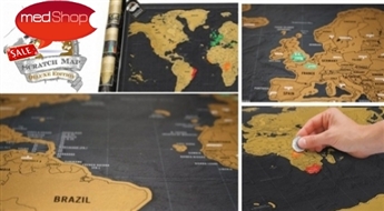 Uzdaviniet draugiem visu pasauli! Ceļojumu karte Scratch map Deluxe