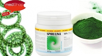 B vitamīna avots Spirulīnas  pulveris (200g) imūnsistēmas stiprināšanai, svara normalizēšanai un enerģijai