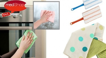 EC: Комплект из тряпочек из микроволокна - для чистки стекла, мебели и ванной комнаты