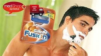 Комплект 4 лезвий Gillette Fusion! Самое безопасное и гладкое бритье с Gillette!