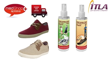 Antibakteriālie līdzekļi Deofresh vai Deofresh Sport kāju labsajūtai un apavu svaigumam