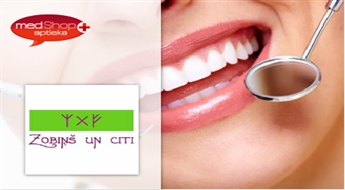 Pilna profesionālā zobu higiēna + pārbaude + klīnikas atlaižu karte apburošam smaidam