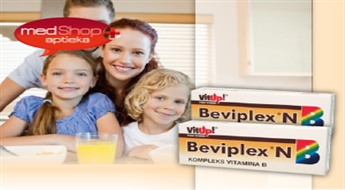 Sabalansēts B vitamīnu grupas komplekss BEVIPLEX. Komplektā - 2iepakojumi