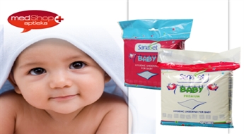 Комплект впитывающих пелёнок для детей SanaSet Baby, произведён в Латвий.