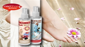 Komplekts sievietēm - DEOMED SPA un DEOFRESH for WOMAN - vienmēr maigām pēdiņām un patīkamam aromātam