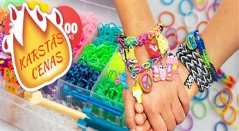 ДОСТАВКА ПО ВСЕЙ ЛАТВИИ! Комплект Loom Bands для создания стильных резиновых браслетов 2200 шт.!