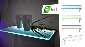 LED izgaismotais stikla plaukts ar 65% atlaidi! Dekoratīvs un funkcionāls interjera elements!