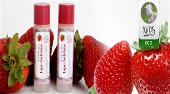 Zemeņu lūpu balzāms (7 ml) ar 50% atlaidi! Veselīgas, smaržīgas lūpas!