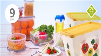 Комплект разноцветной, пластмассовой посуды для хранения продуктов (9 шт.) всего за 5.92 Ls!