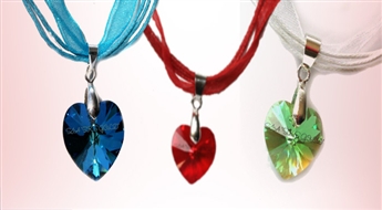 Кулон с элементами кристалла Swarovski (14 мм или 18 мм) в форме сердца со скидкой 60%!