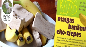 Īpaši maigas, putotas eko-ziepes ar svaigu banānu, šī sviestu un kazas pienu ar 50% atlaidi! Ekoloģiskas un veselīgas!