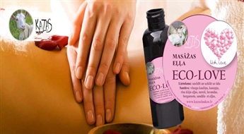 SUPER PIEDĀVĀJUMS! Eco-love masāžas eļļa ar jutekliskām ēteriskajām eļļām (100 g) ar 50% atlaidi!