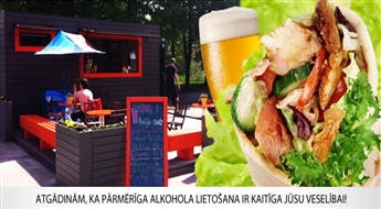 Kebabs ar vistas gaļu un jebkurš izlejamais dzēriens (0.5L) - Valmiermuižas alus, Cēsu nefiltrētais vai Fizz sidrs restorānā „Smilšukastē” tikai par 1.75 Ls!