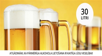 SUPER PIEDĀVĀJUMS! Dzīvais izlejamais alus „Brālis” (30 L) tikai par 30.00 Ls!