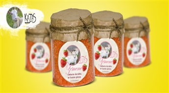 SUPER PIEDĀVĀJUMS! Zemeņu ķermeņa skrubis ar kazas pienu (200 gr.) tikai par 3.20 Ls!