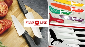 Uzticies kvalitātei: SWISS KOCH piecu keramisko nažu komplekts VAI SWISS LINE krāsaino nažu komplekts (7 gab.) ar 50% atlaidi!