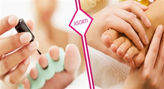 Salons ASORTI piedāvā: sausais pedikīrs+skrubis+pēdu masāža+nagu lakas pārklājums ar 45% atlaidi! Parūpējies par savām kājiņām!