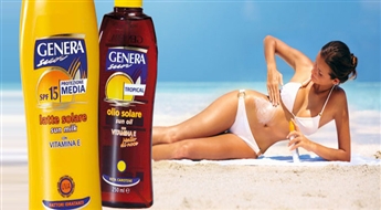 GEN BETA масло для загара с каротином (SPF 6 (150 мл) ИЛИ GEN SPF солнцезащитный крем 10,15,20, или 25 (250 мл) со скидкой до 50%!