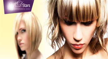 Matu krāsošana šķipsnās + griezums + veidošana + maska salonā „MD STARS” ar 50% atlaidi! Skaisti, veselīgi un spīdīgi mati!