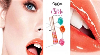 Lūpu spīdums „GlamShineMissCandy” no L`oreal ar 46% atlaidi! Žilbinošs spīdums un perfekts lūpu apjoms!
