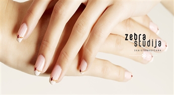 Классический маникюр + устойчивое покрытие Harmony Gelish + парафинотерапия в салоне красоты „Zebra Studija” со скидкой 65%!