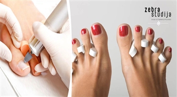 Аппаратный педикюр + устойчивое покрытие Harmony Gelish + парафинотерапия в салоне красоты „Zebra Studija” со скидкой 65%!