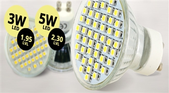 LED  лампочка GU10 5W SANJIE со скидкой 43%! Экономь до 85% электроэнергии!
