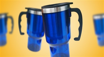 SUPER PIEDĀVĀJUMS! Viena plastmasas termokrūze ar rokturi (400 ml) pēc Jūsu izvēles ar 50% atlaidi!