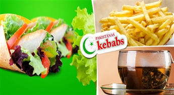 PIEDĀVĀJUMS VEĢETĀRIEŠIEM! Veģetārais kebabs + kartupeļi frī + tēja no „Pakistānas kebaba” (HALAL) ar 50% atlaidi!