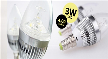 LED лампочки для люстры E14 3W со скидкой 50%! Экономь до 85% электроэнергии!
