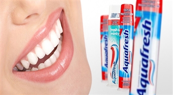 AQUAFRESH  ОТБЕЛИВАЮЩАЯ ИЛИ ТРОЙНАЯ ЗАЩИТА зубная паста (100 ml x 6 шт.) со скидкой 44%! Красивая, ослепительная улыбка!