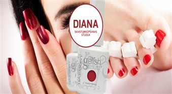 Маникюр и педикюр с ультрастойким лаком Gelish в салоне DIANA со скидкой 50%!  Позаботься о своих ногтях!