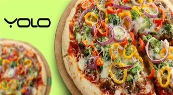 Кафе "Yolo" предлагает: 32 см вегетарианская пицца +лимонад - 7up ИЛИ mirinda (0.33л) со скидкой 45%!