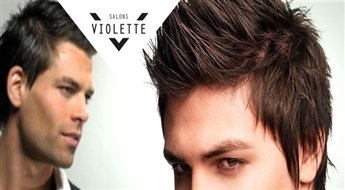 Moderns vīriešu matu griezums + galvas masāža vai maska + matu ieveidošana ar 50% atlaidi salonā „Violette”!  Jūsu matu skaistums!