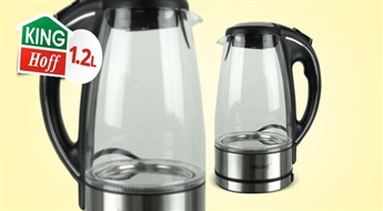 PIEGĀDE VISĀ LATVIJĀ! Eleganta un stilīga elektriskā tējkanna King Hoff (1.2 L) ar 50 atlaidi!