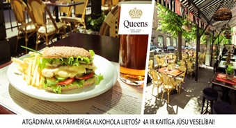 Victorian public house&restaurant „Queens” piedāvā: Pilngraudu polārmaize ar grillētu vistas fileju, ceptu olu un kartupeļu fritiem + 1 pinte alus Lukss ar 55% atlaidi!